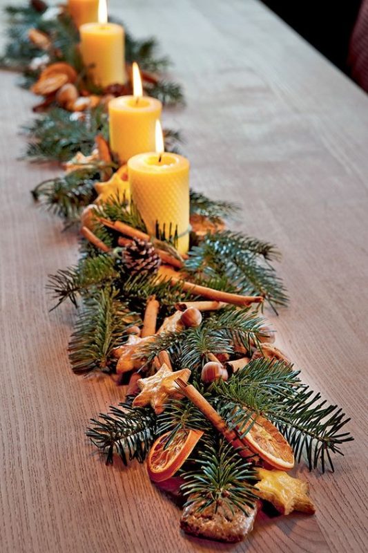 28 Décorations de tables de Noël naturelles à faire soi-même 18