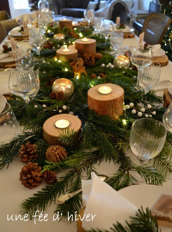 28 Décorations de tables de Noël naturelles à faire soi-même 19