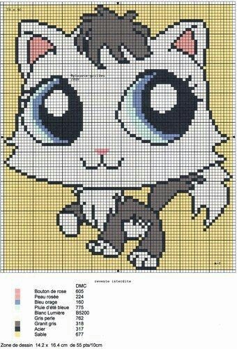 42 top idées de pixel art chat 6