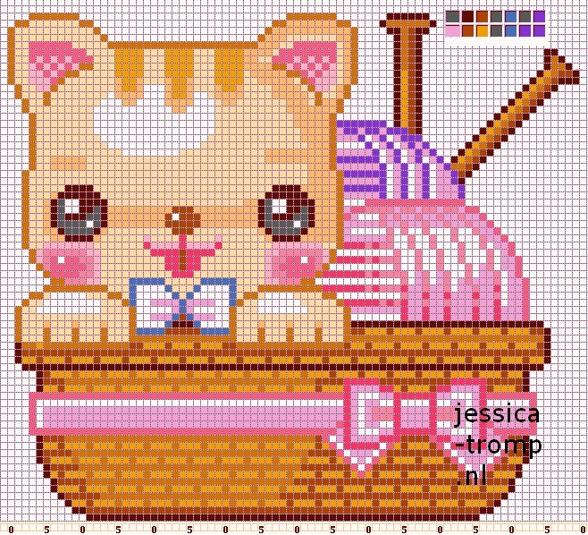 42 top idées de pixel art chat 10