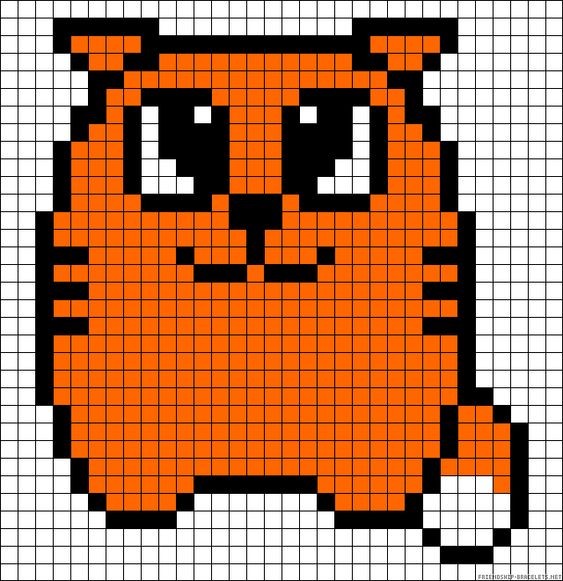 42 top idées de pixel art chat 12