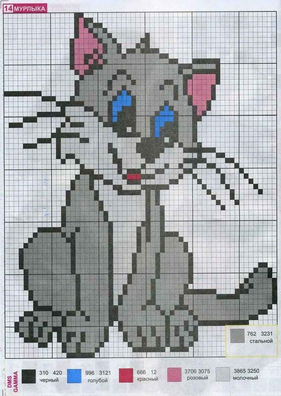 42 top idées de pixel art chat 36