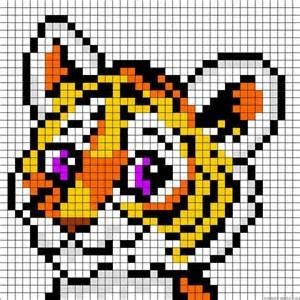 42 top idées de pixel art chat 43