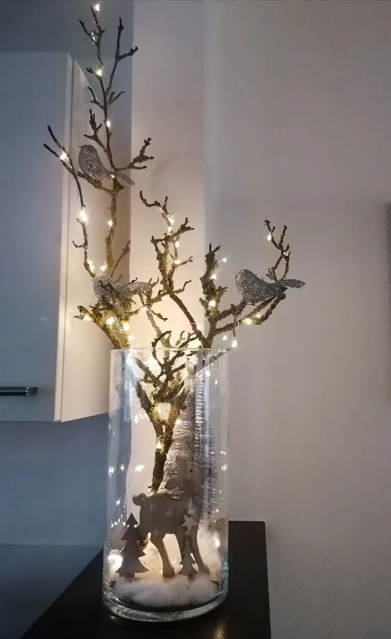 19 Décorations de Noël à faire soi-même avec un vase en verre 9