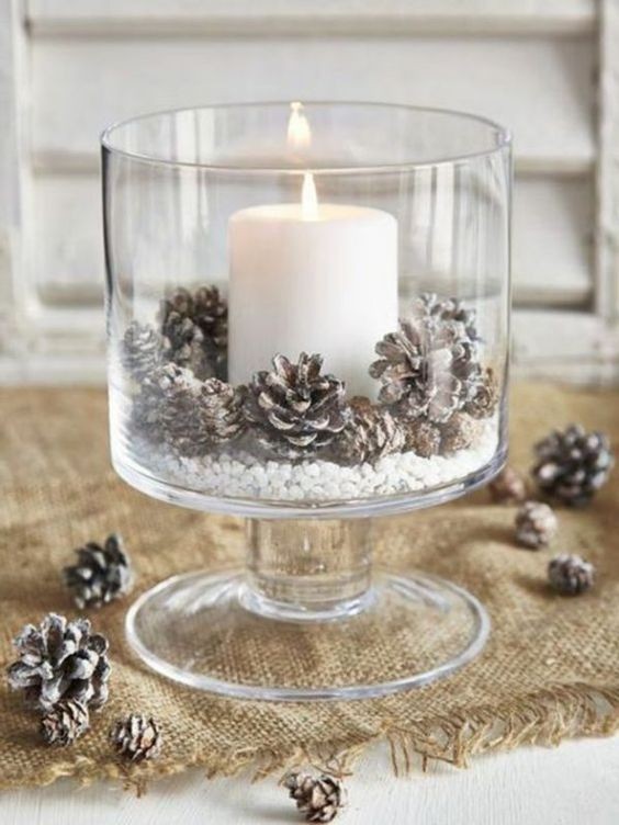 41 Déco de Noël faciles à faire avec une vase ou un verre 14