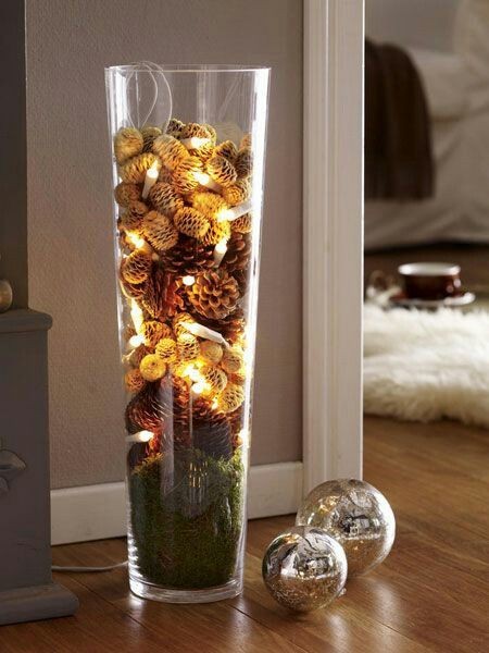 41 Déco de Noël faciles à faire avec une vase ou un verre 27