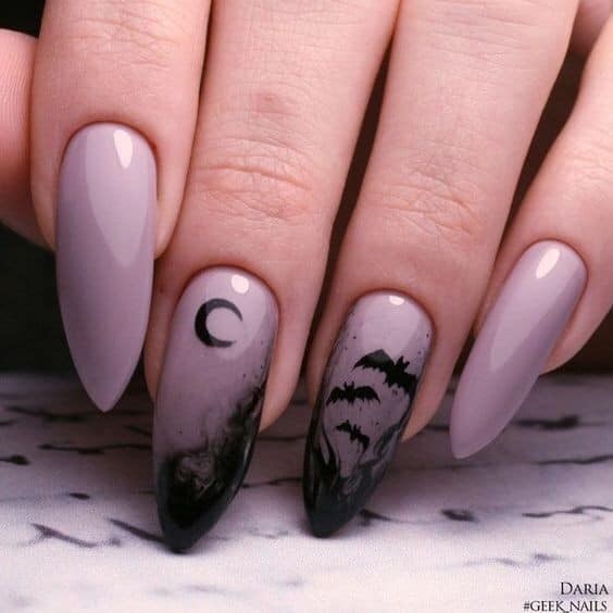 54 idées amusantes et effrayante d'ongles pour la fête d'Halloween 4