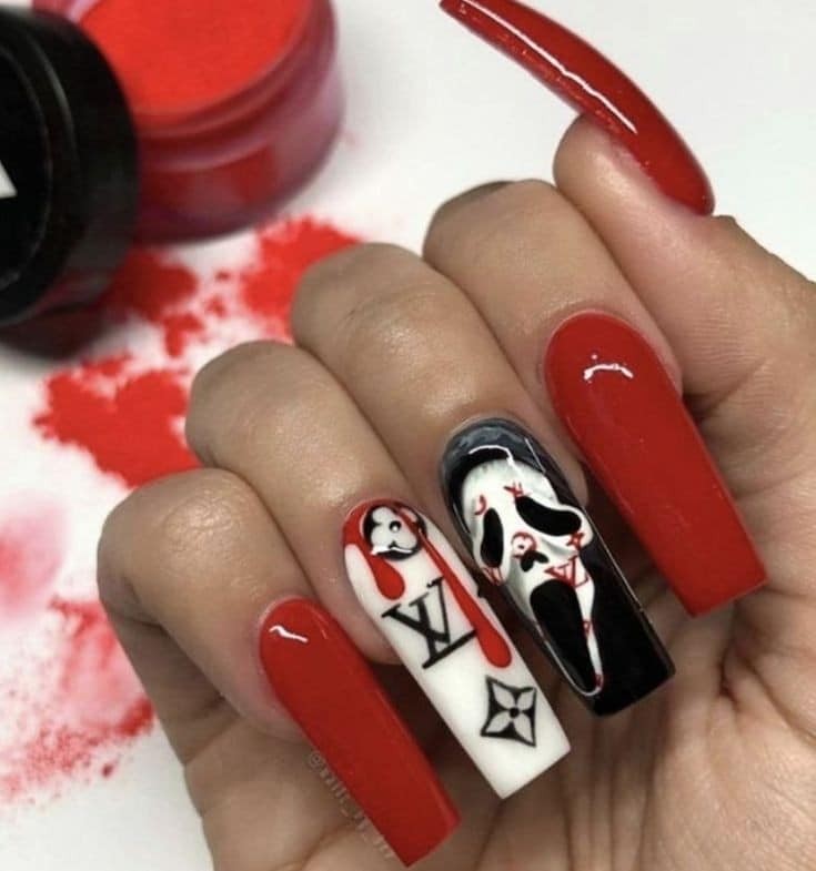 54 idées amusantes et effrayante d'ongles pour la fête d'Halloween 14