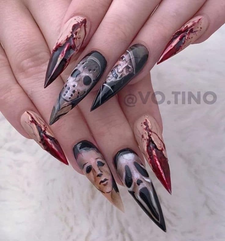 54 idées amusantes et effrayante d'ongles pour la fête d'Halloween 21