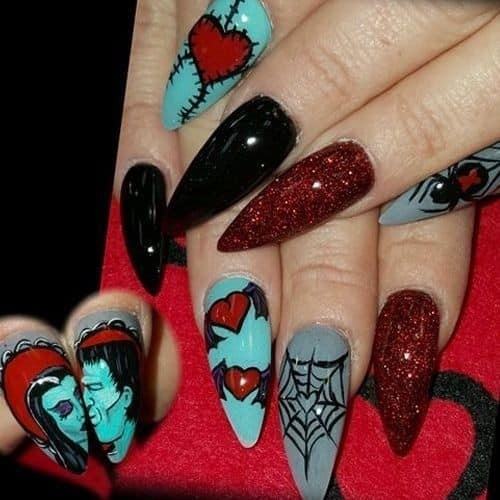 54 idées amusantes et effrayante d'ongles pour la fête d'Halloween 22