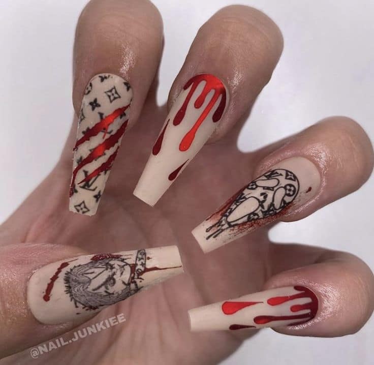 54 idées amusantes et effrayante d'ongles pour la fête d'Halloween 32