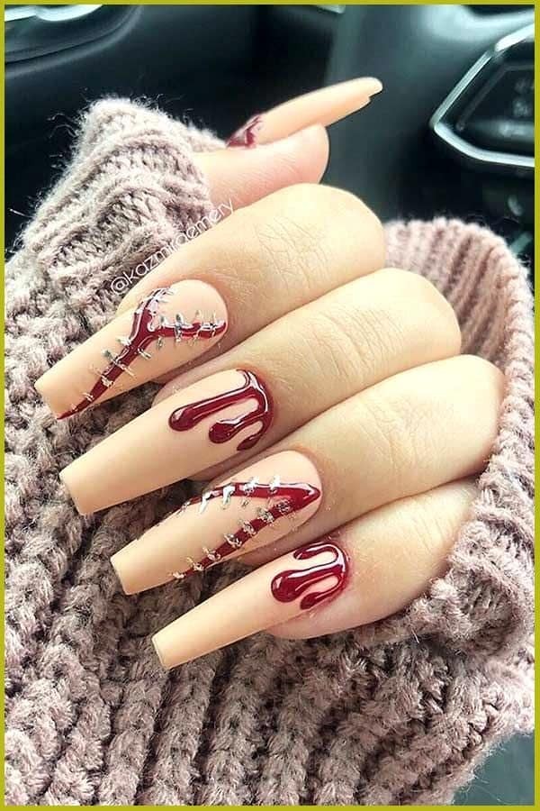 54 idées amusantes et effrayante d'ongles pour la fête d'Halloween 44