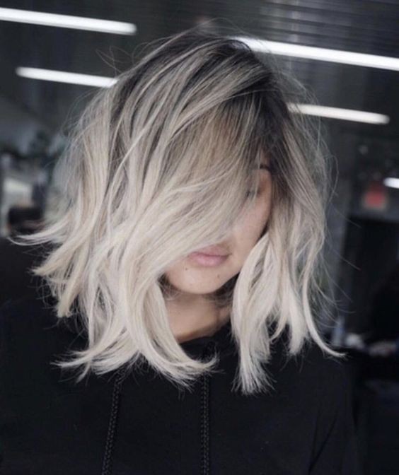 22 coupes au carré avec balayage ombre blond polaire 1