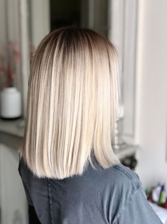 22 coupes au carré avec balayage ombre blond polaire 1