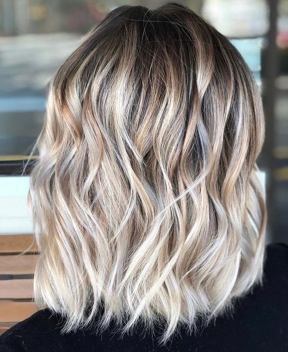 22 coupes au carré avec balayage ombre blond polaire 1