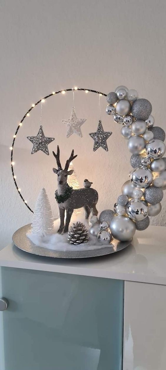 41 Déco de Noël en forme de cercle Hula Hoop 12