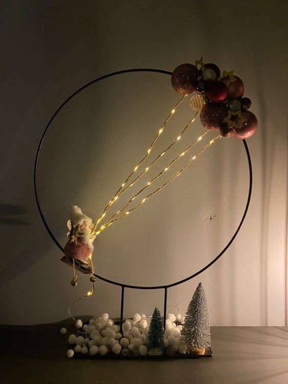 41 Déco de Noël en forme de cercle Hula Hoop 25