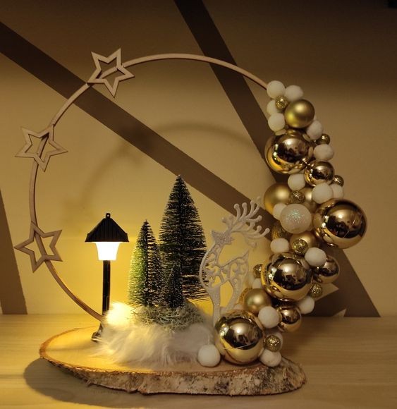 41 Déco de Noël en forme de cercle Hula Hoop 40