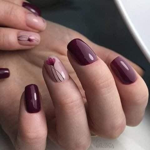 24 idées d'ongles bordeaux pour s'inspirer 8