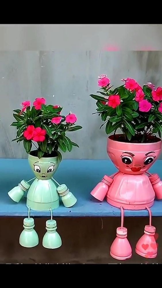 20 Décors de jardin de printemps à faire avec des pots vides 14