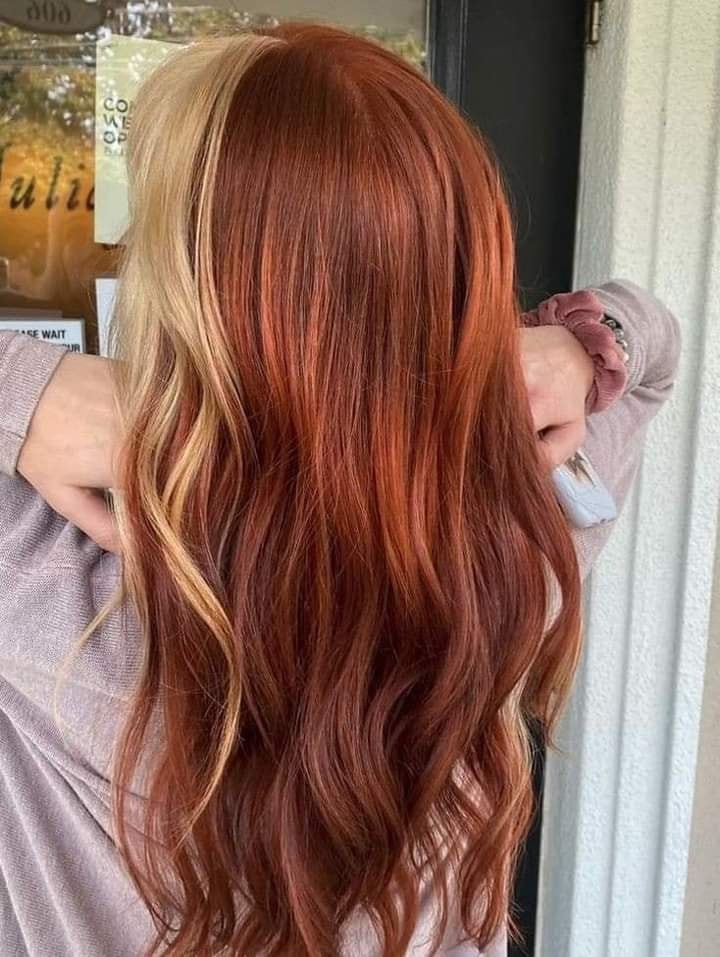 12 couleurs cuivrées avec effet et mèche blonde 12