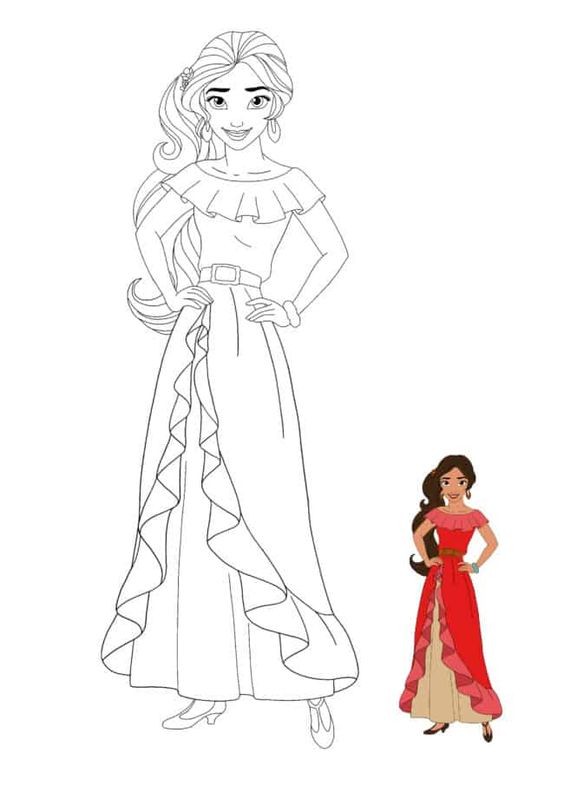 Coloriage princesse : 25 Dessins de Princesses Faciles à Colorier 30