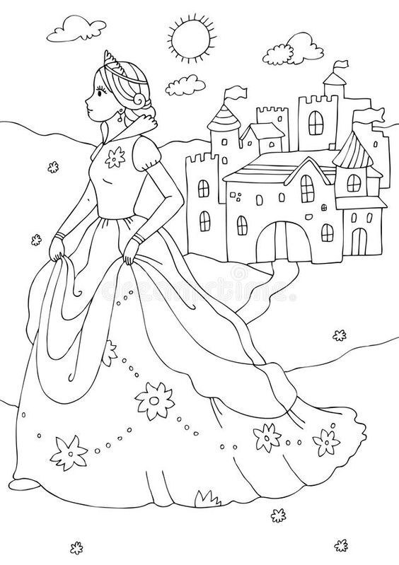 Coloriage princesse : 25 Dessins de Princesses Faciles à Colorier 31