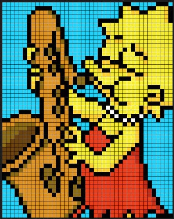 Pixel Art Difficile : 48 idées de Dessins à Colorier 26