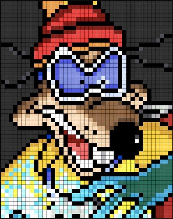 Pixel Art Difficile : 48 idées de Dessins à Colorier 45