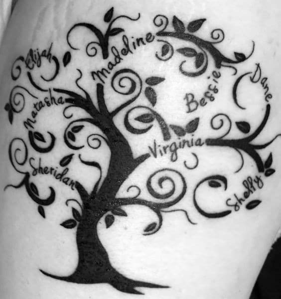 22 Tatouages arbre de vie avec prénom & Significations 13