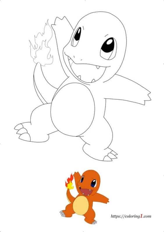 50 Dessins Pokémon faciles à Colorier en 2023 Avec Pikachu, Salamèche, Dracofeu 7