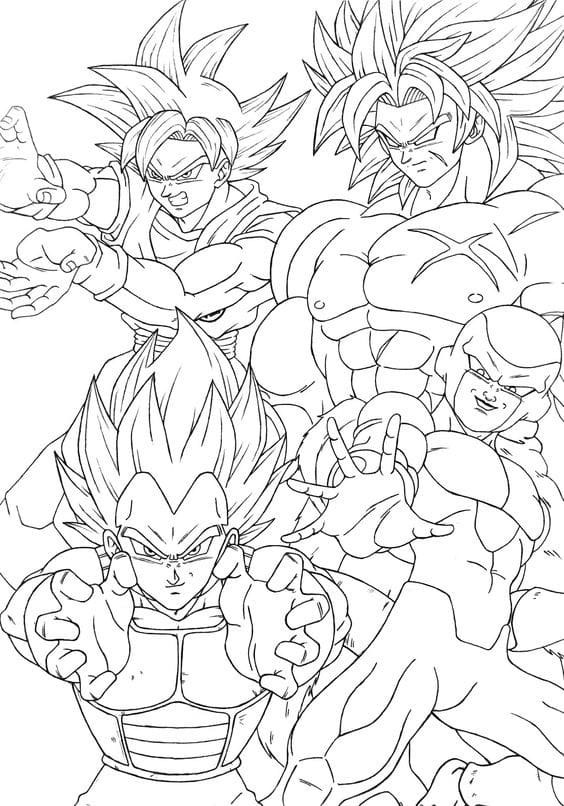 50 Dessins Dragon Ball Z Faciles à Colorier en 2023 Avec Son Goku, Vegeta, Gohan 10