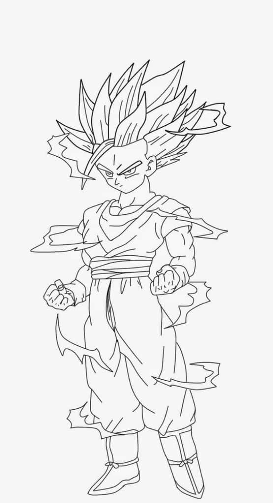 50 Dessins Dragon Ball Z Faciles à Colorier en 2023 Avec Son Goku, Vegeta, Gohan 15