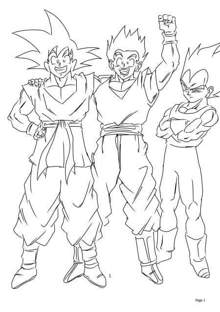 50 Dessins Dragon Ball Z Faciles à Colorier en 2023 Avec Son Goku, Vegeta, Gohan 35