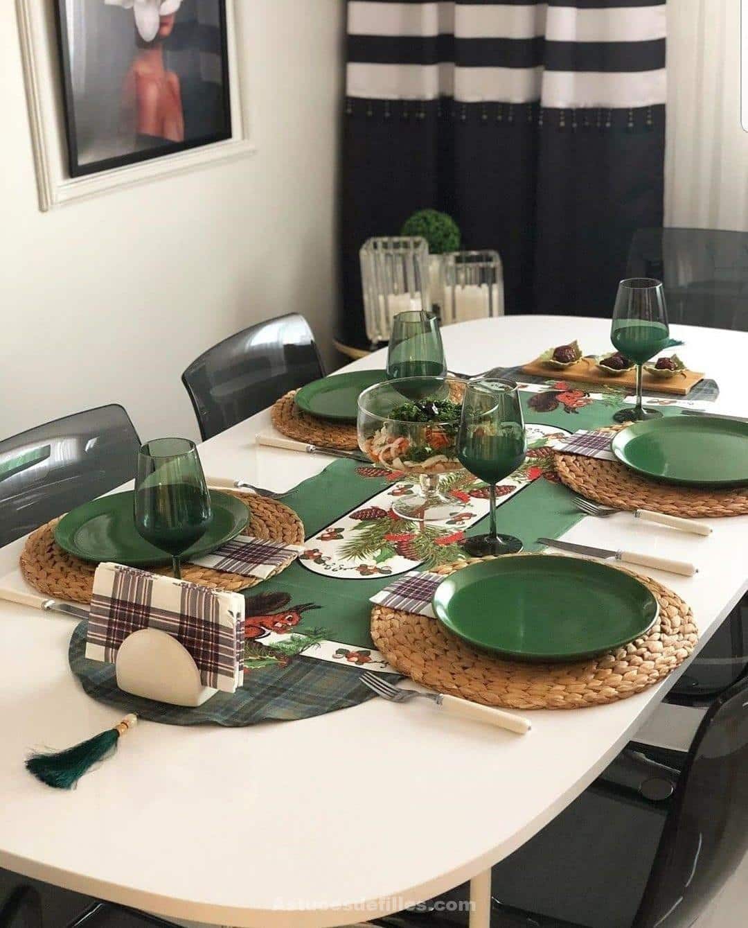 80 Décorations de tables de Noël et repas de Noël 27