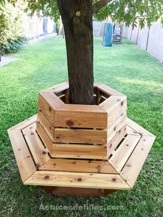 39 idées de bancs en bois DIY pour vos fleurs 14