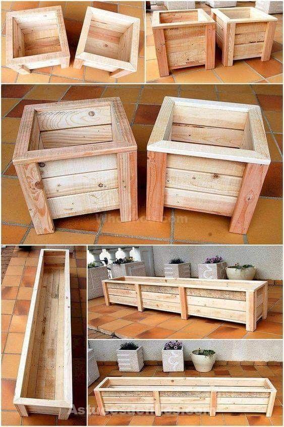 39 idées de bancs en bois DIY pour vos fleurs 37